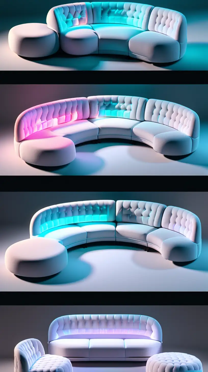 AIGenerated 3D Hologram Displaying Luxurious Comfort Furniture