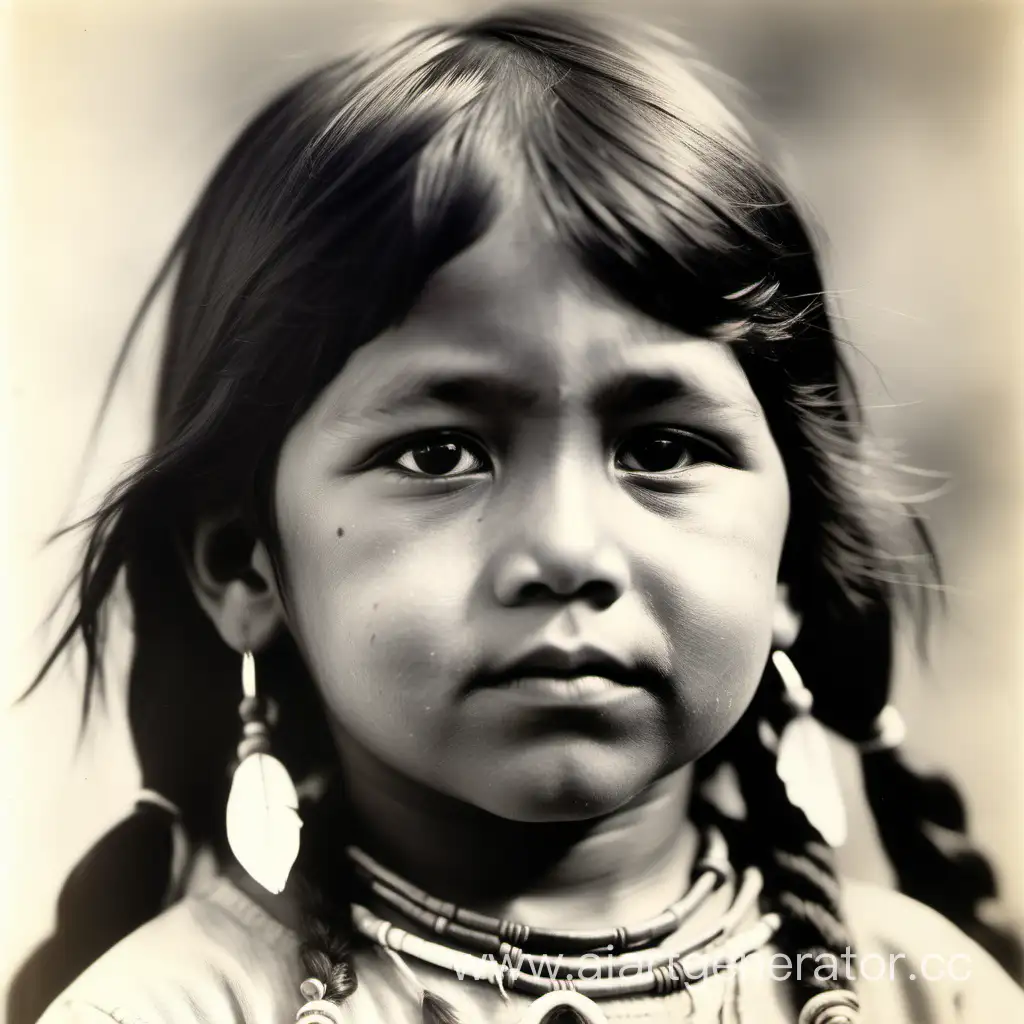 Native-American-Childs-Vintage-1980s-Portrait