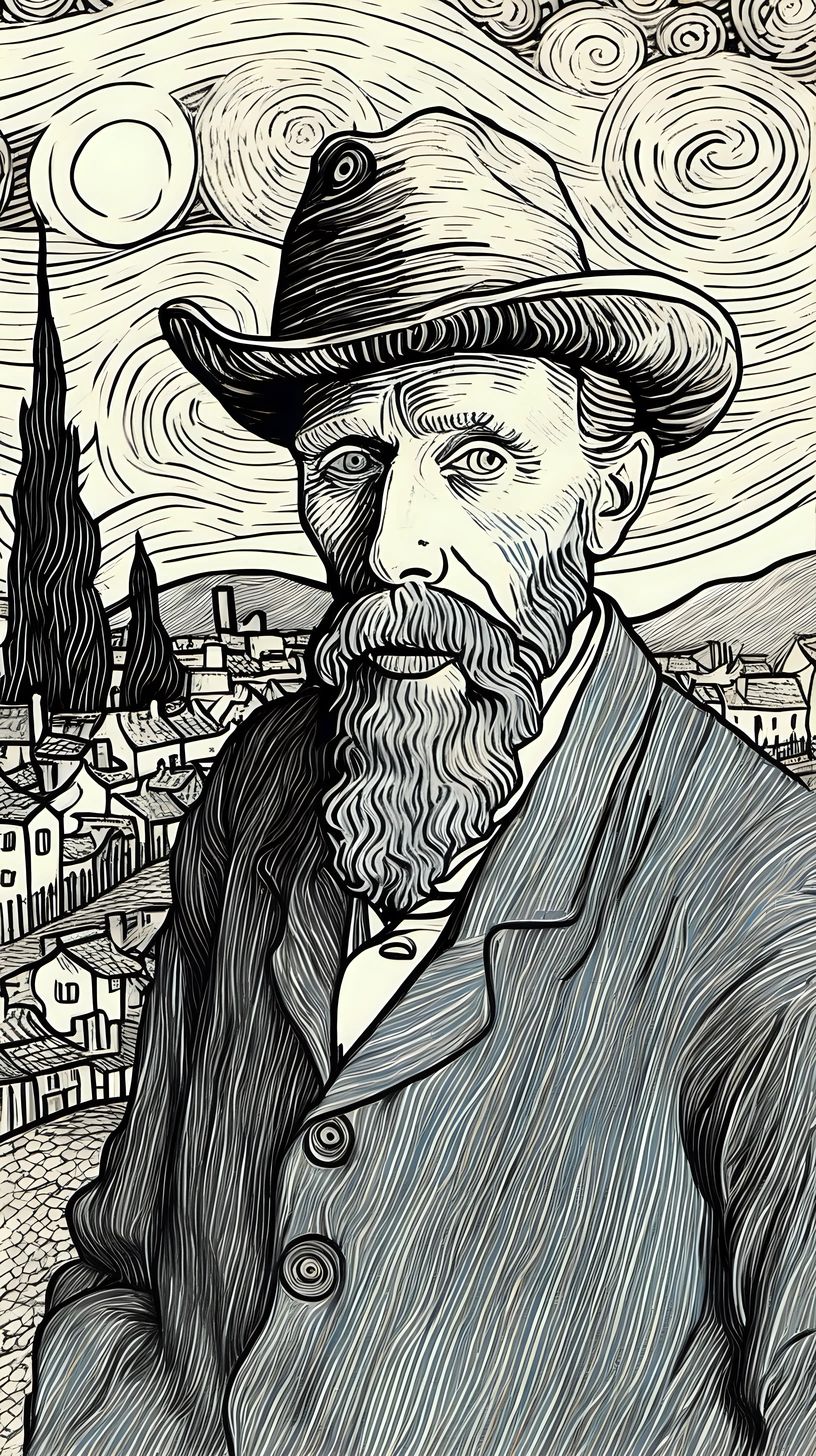 how to drawing Van GOGH 