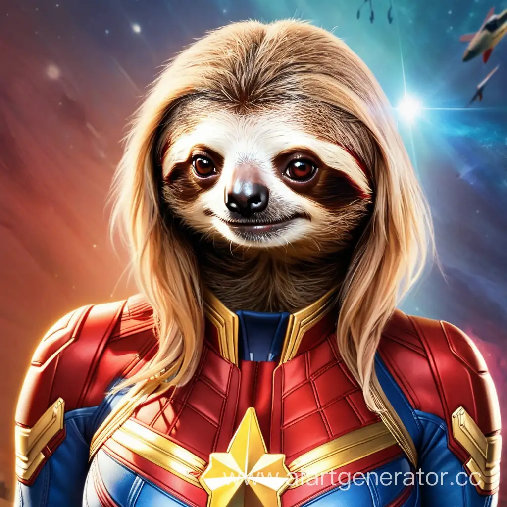 Captain-Marvel-Inspired-Female-Sloth-Art