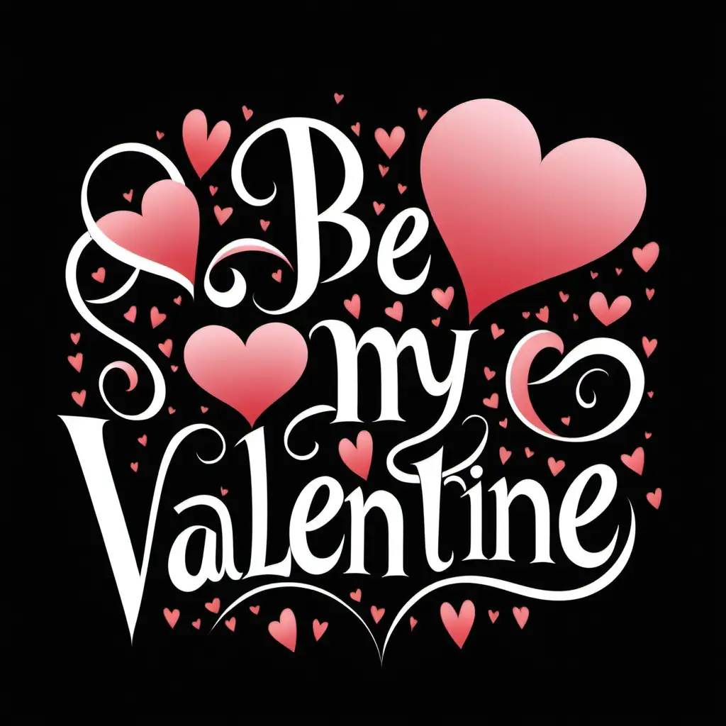 Valentines Day Curly Font Black Text