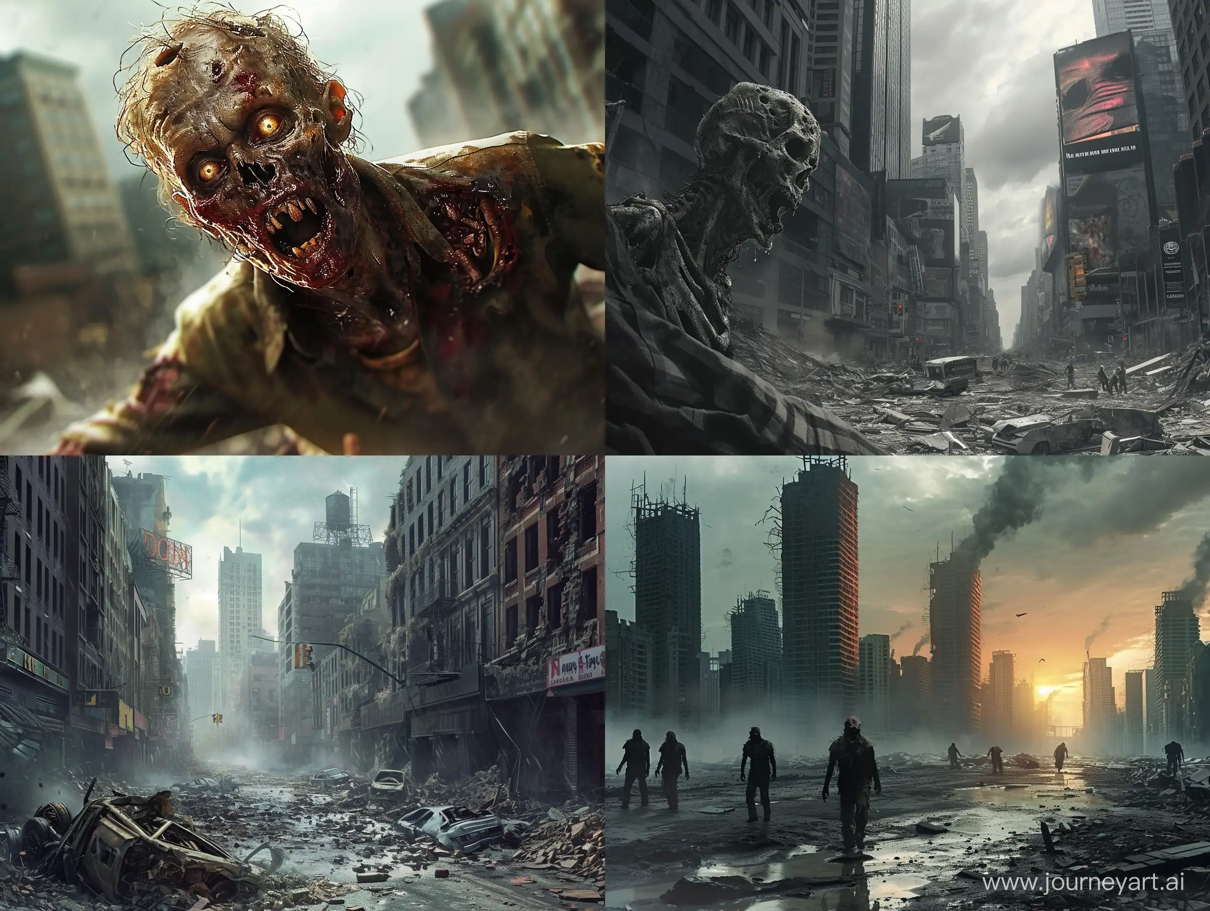 destroyed city zombie