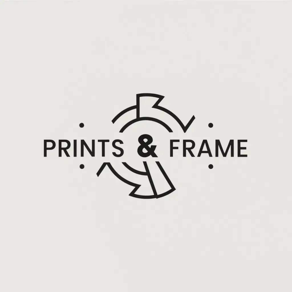 a logo design,with the text "PRINTS & FRAME", main symbol:PHOTO FRAMING,Minimalistic,clear background