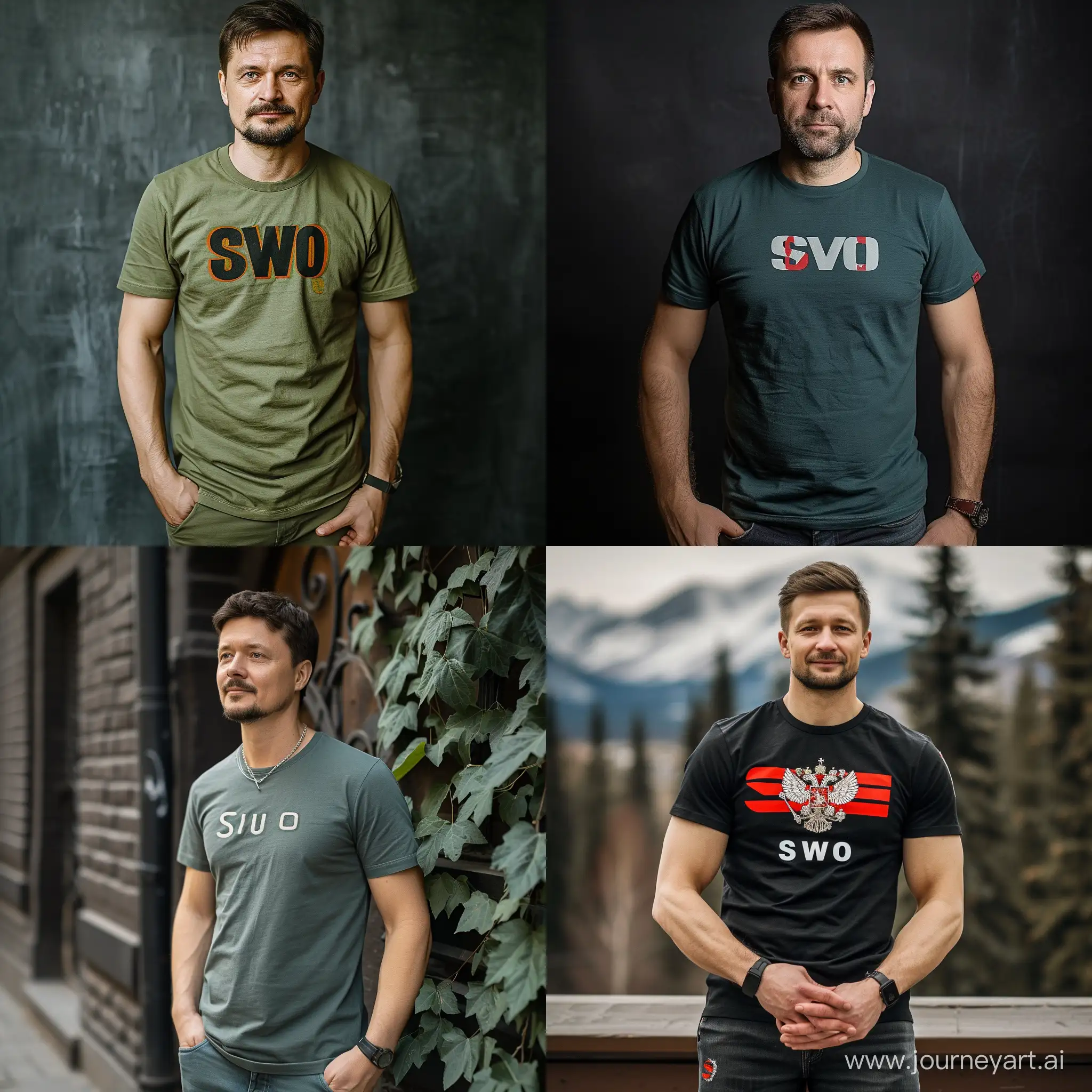 Zelensky is wearing a T-shirt with the inscription SVO