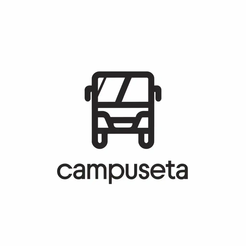 a logo design,with the text "CampusETA", main symbol:bus,Minimalistic,clear background