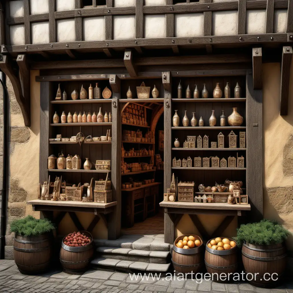 Medieval-Market-Scene-with-Artisan-Shops-and-Tradesmen