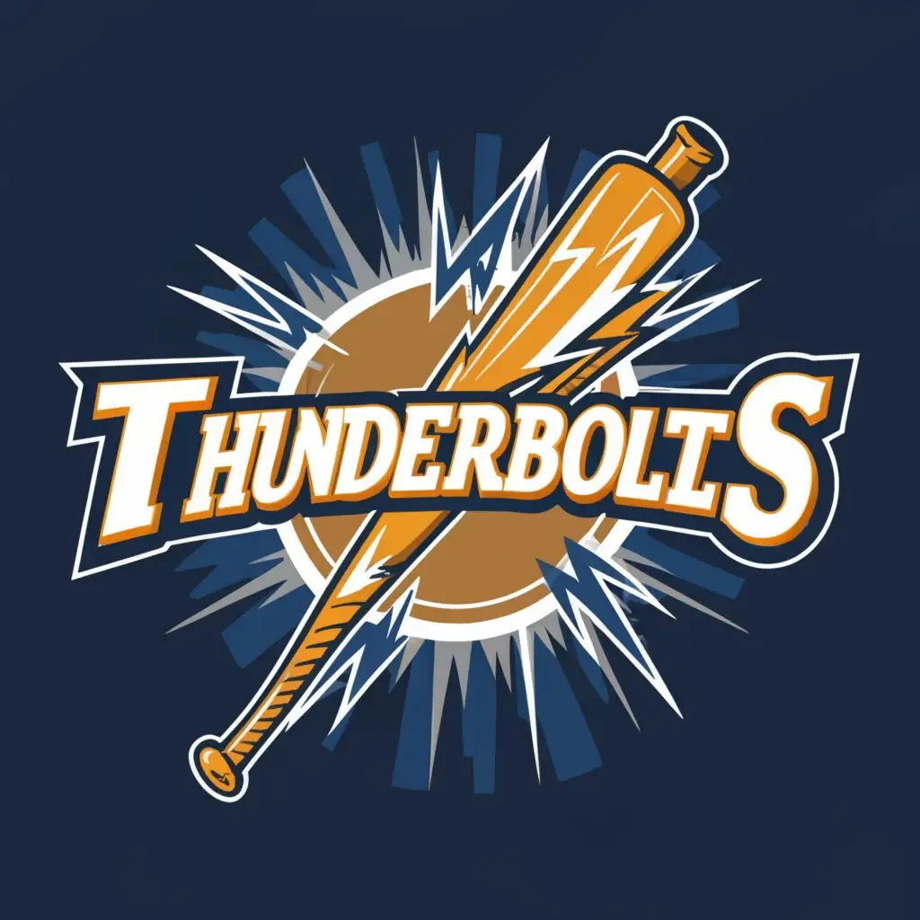 a logo design,with the text "Thunderbolts", main symbol:Baseball,Moderate,be used in Sports Fitness industry,clear background