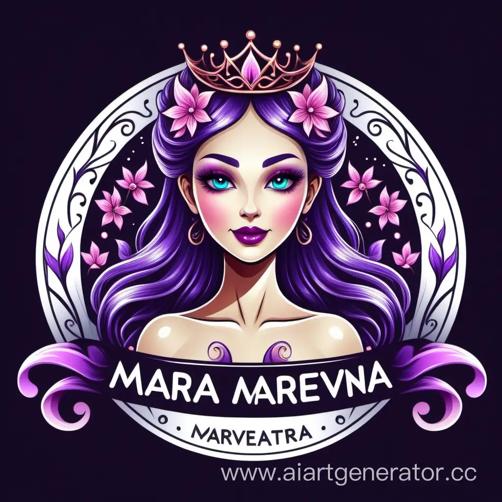 Логотип для мастера маникюра и педикюра в образе персонажа сказки Марья Маревна