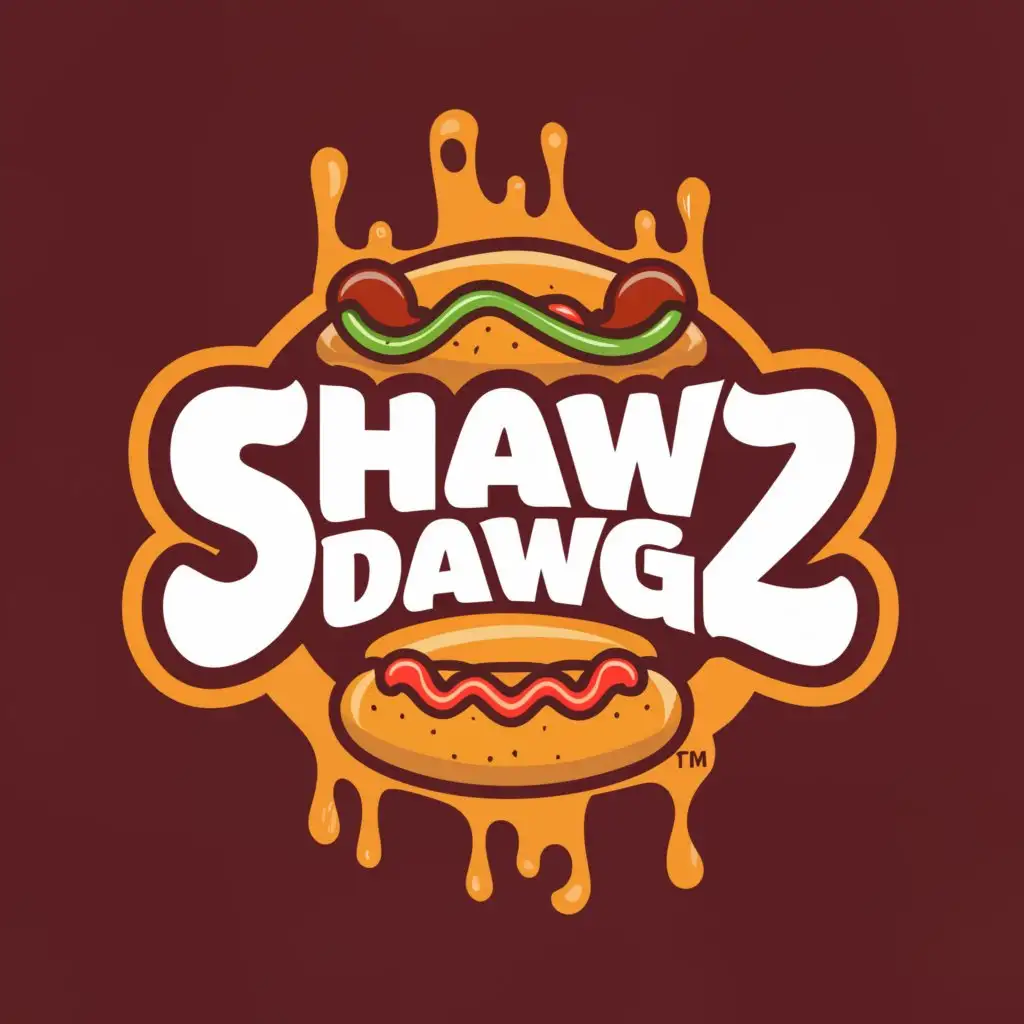 a logo design,with the text "Shaw Dawgz", main symbol:Hotdog,Moderate,be used in Restaurant industry,clear background