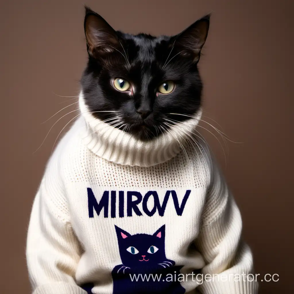 Кот в свитере с надписью mirovoy