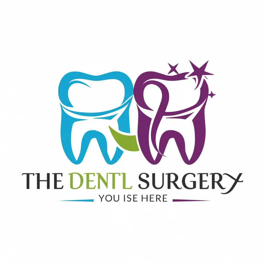 logo, teeth, with the text "the dental surgery", typography
