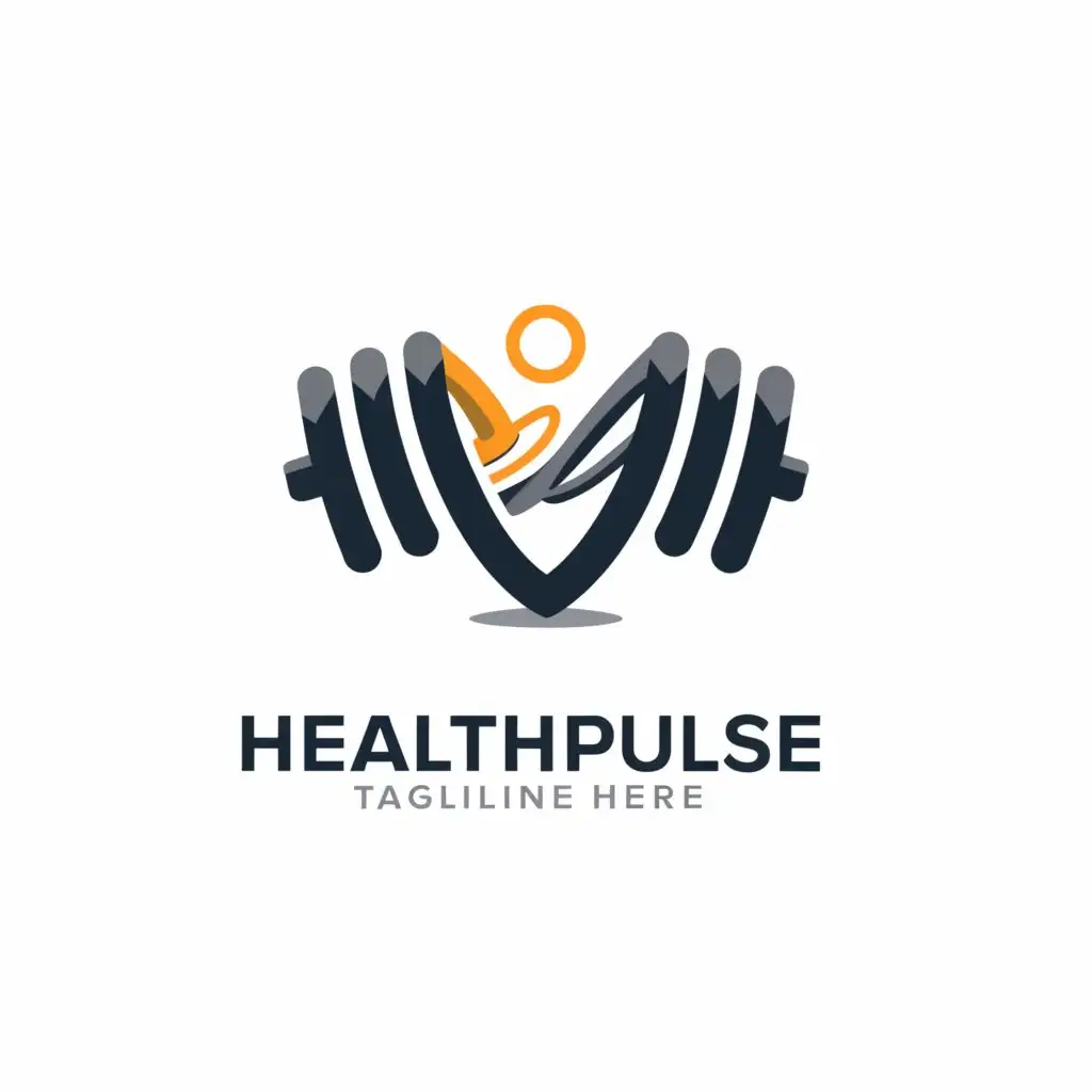 a logo design,with the text "HealthPulse", main symbol:dumbles,Moderate,be used in Sports Fitness industry,clear background