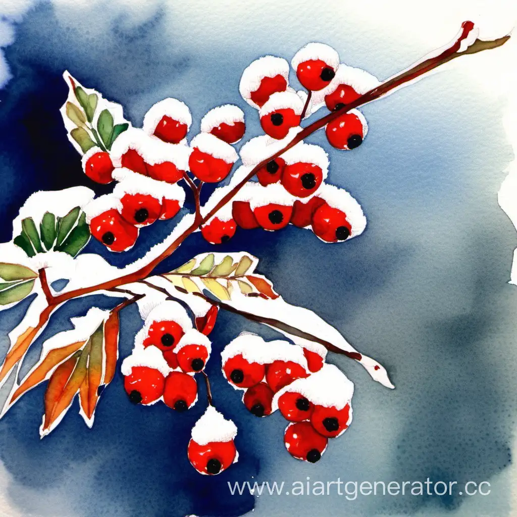 Serene-Winter-Rowan-Tree-in-Watercolor