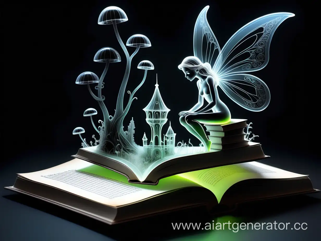 Enchanting-Ghostly-Fairy-Tale-Book-in-Surreal-Neon-World