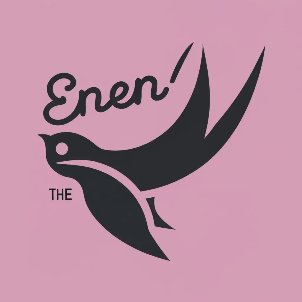 logo, swallow, with the text "enen", typography, be used in Animals Pets industry