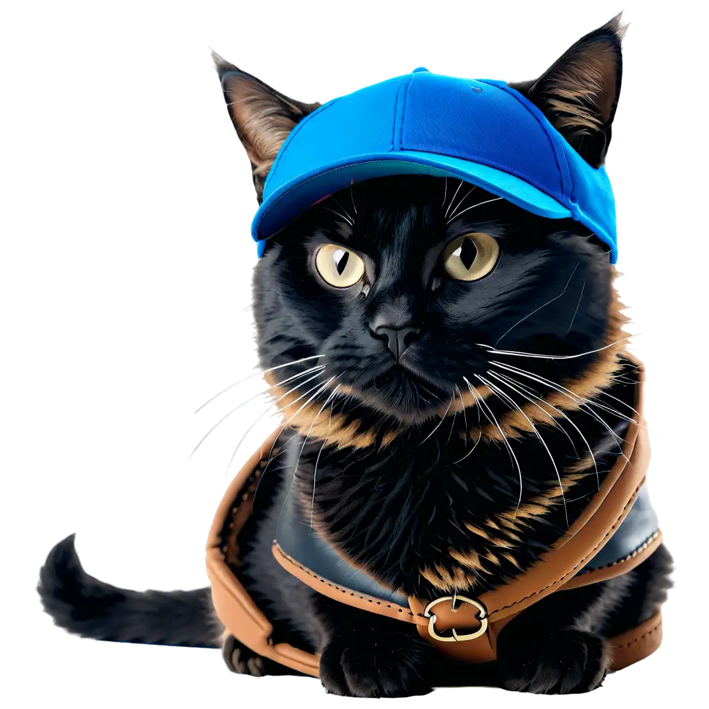 Adorable-Cat-Wearing-Baseball-Cap-Captivating-PNG-Image