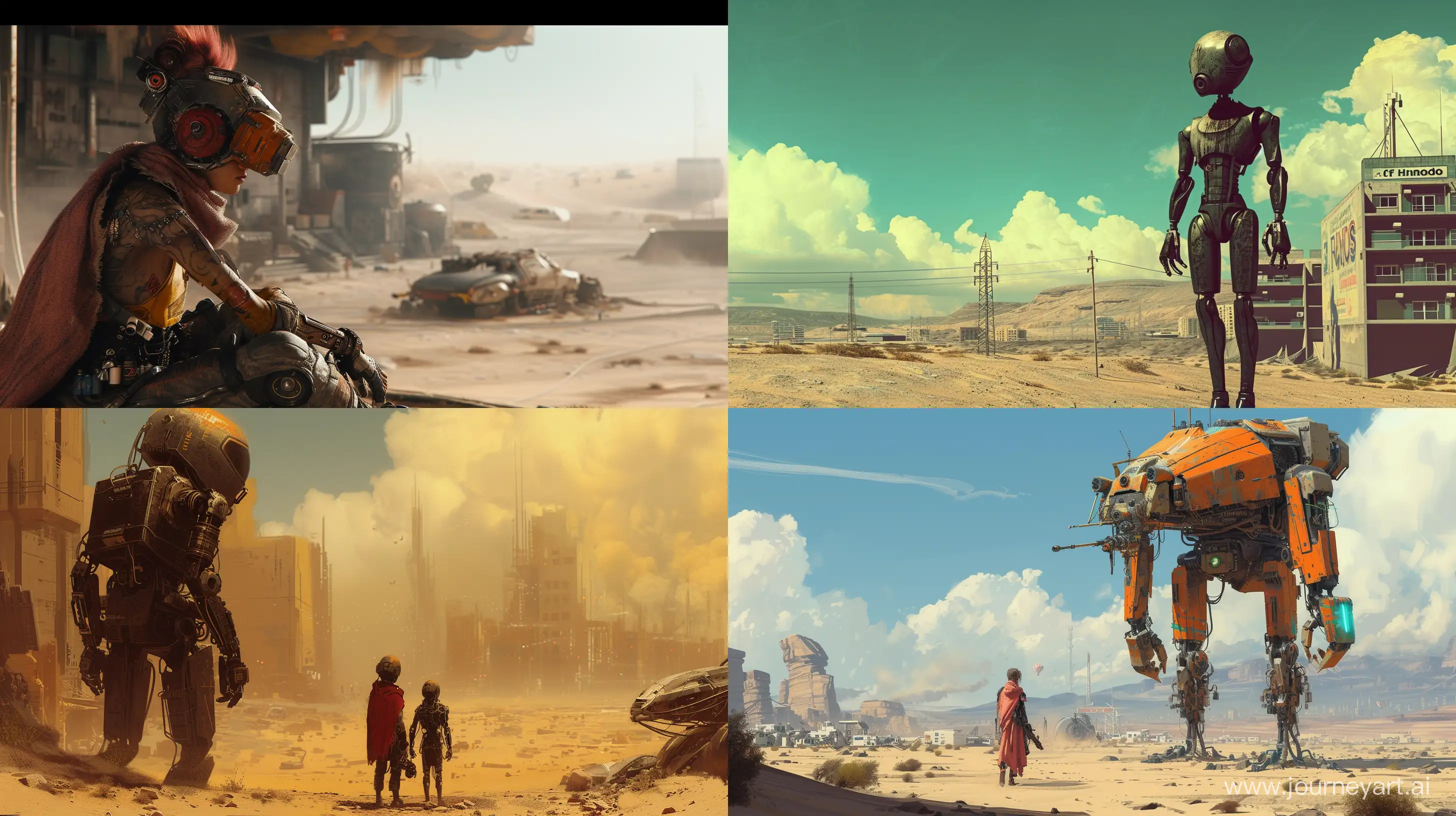 Futuristic-Urban-Humanoids-in-Gitpunk-Desert-Landscape