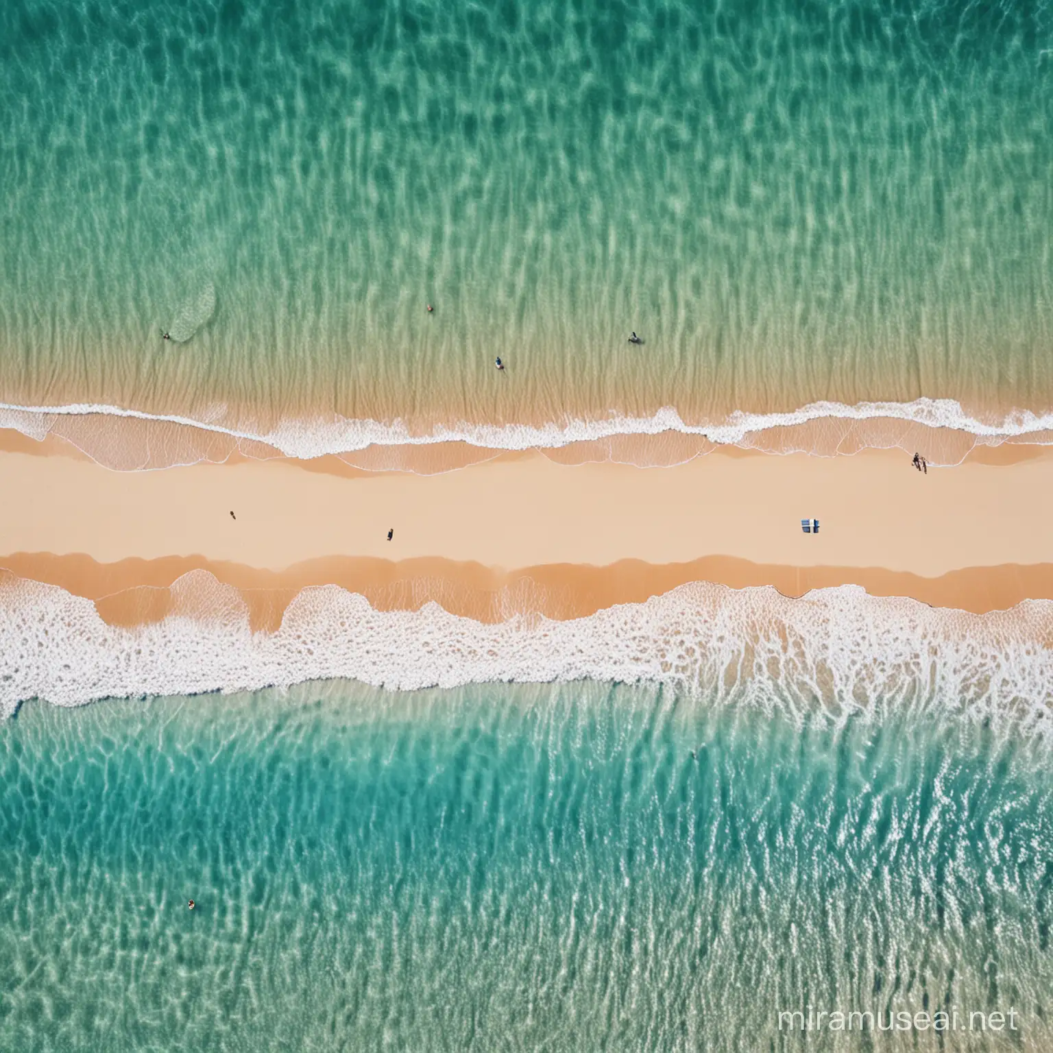 beautiful turquoise beach from an aerial view for artwork on canvas