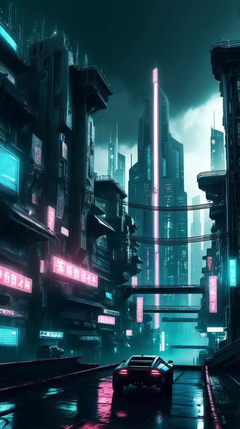 Elegant Cyberpunk Cityscape