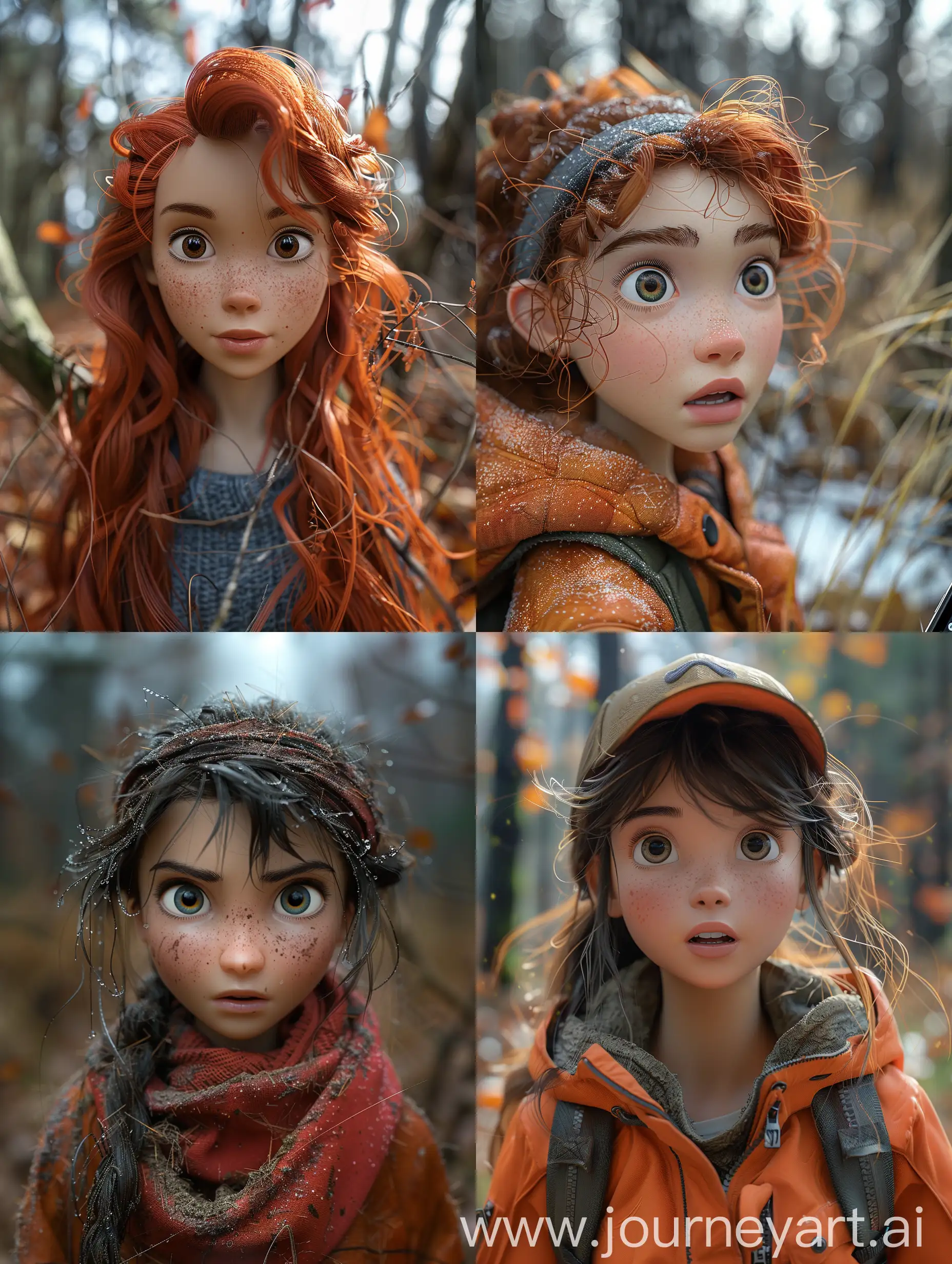 Enchanting-Forest-Encounter-Realistic-Pixar-Girl-Amidst-Nature