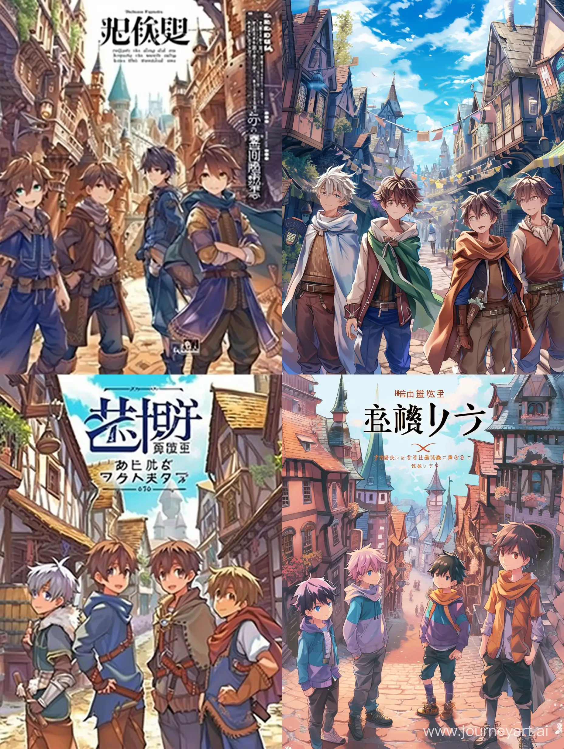 Four-Boys-Embark-on-Fantasy-Adventure-in-a-Magical-World-Fantasy-Isekai-Light-Novel-Cover