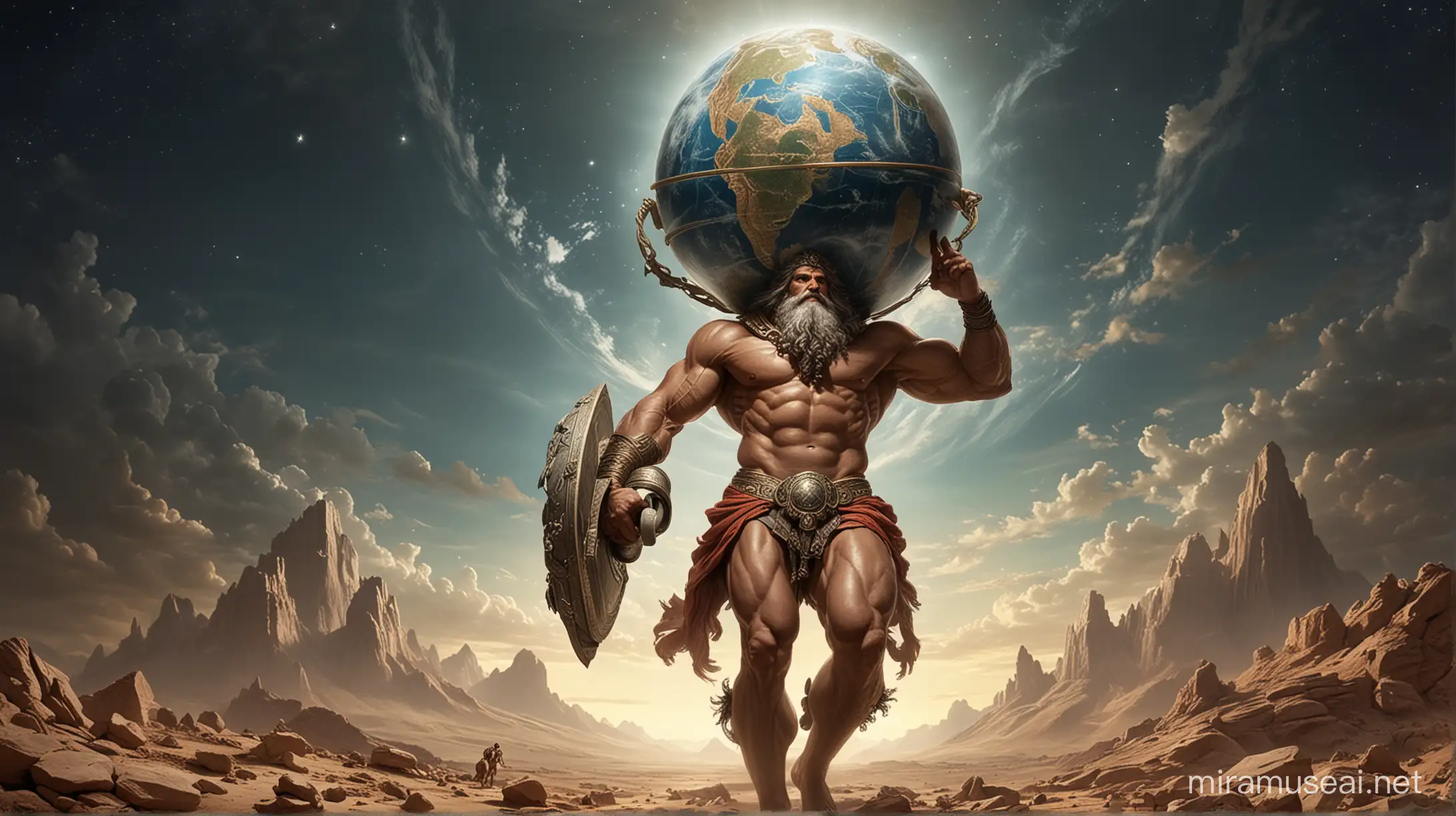 God Atlas, carrying the world on his back