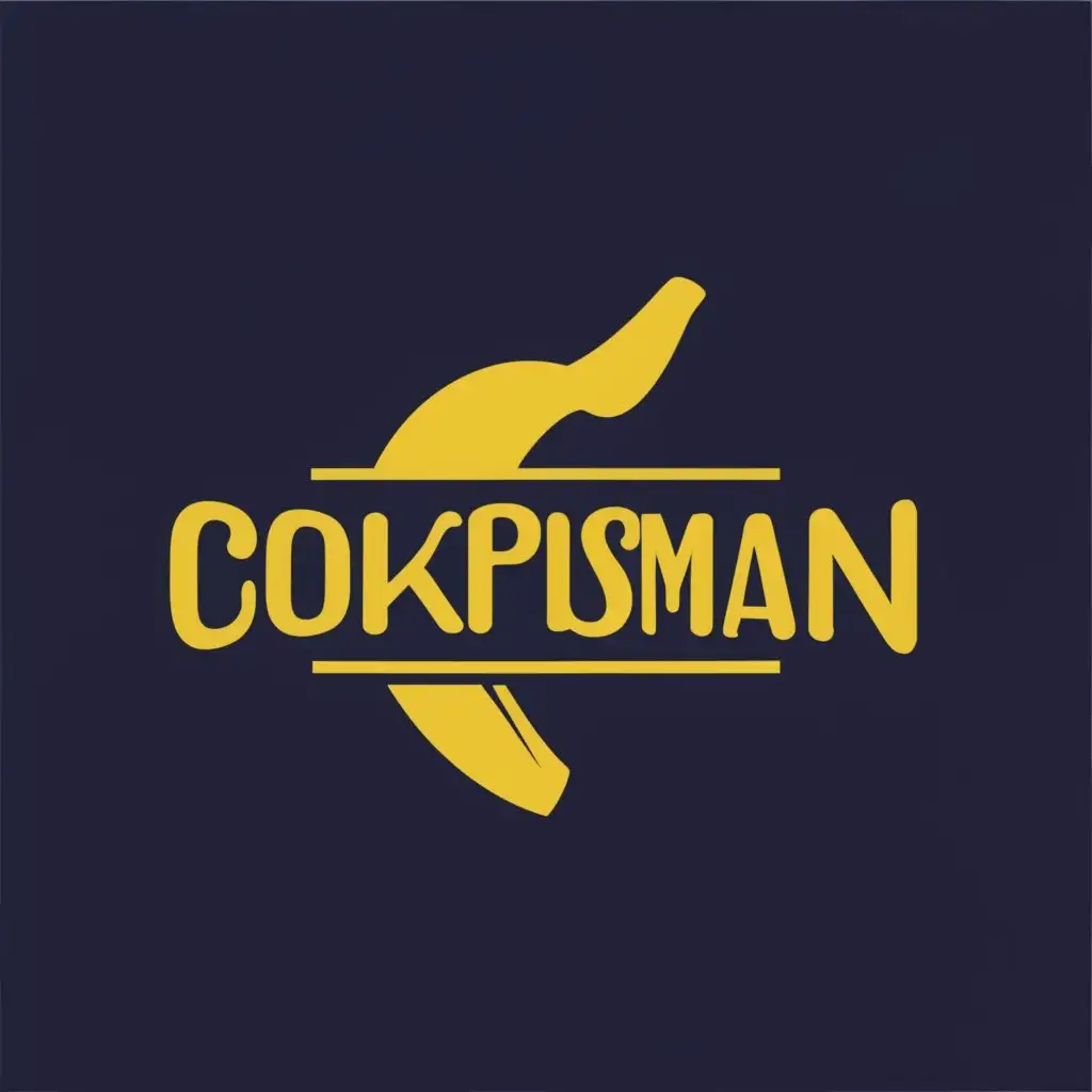 a logo design,with the text "CokPisMan", main symbol:Banana,Moderate,clear background