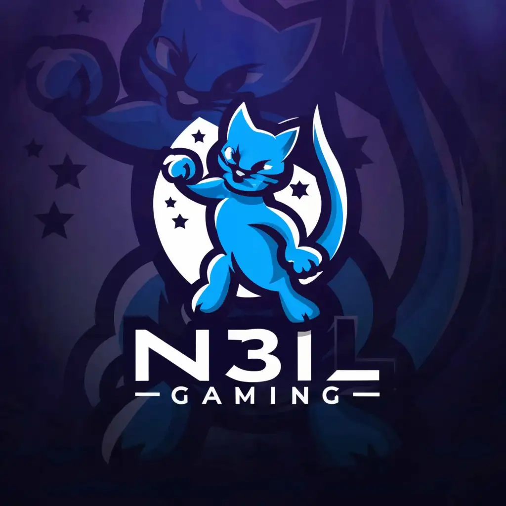 a logo design,with the text "N3iL-Gaming", main symbol:cat gaming,complex,be used in Internet industry,clear background