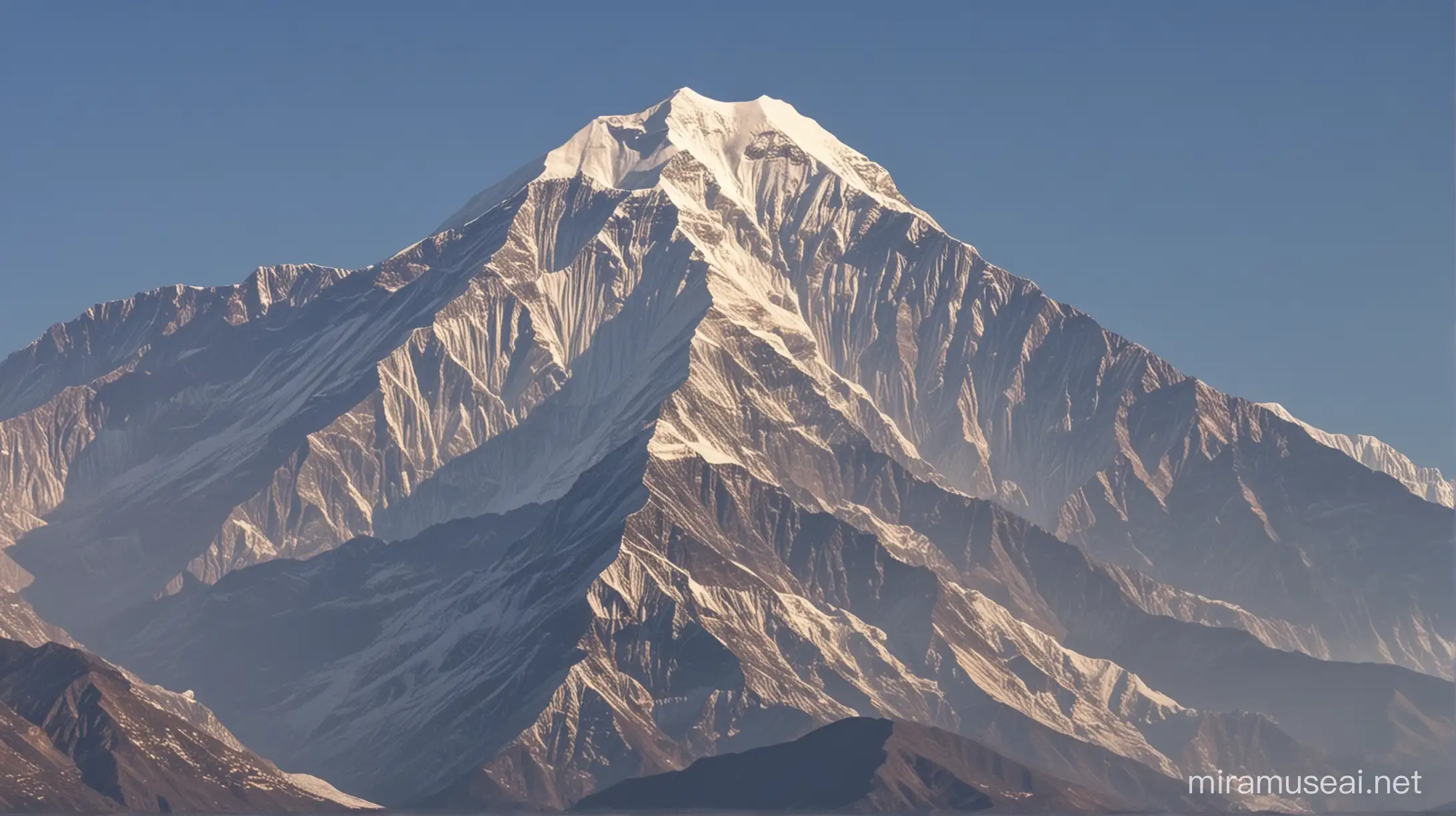 SnowCapped Majesty Dhaulagiri I Towering Over Rugged Nepalese Landscape