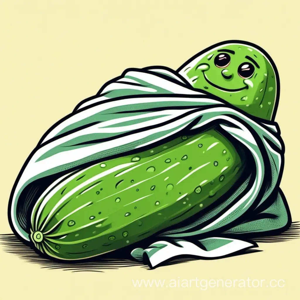 Cozy-Cartoonish-Humanoid-Cucumber-Sleeping-Under-a-Blanket