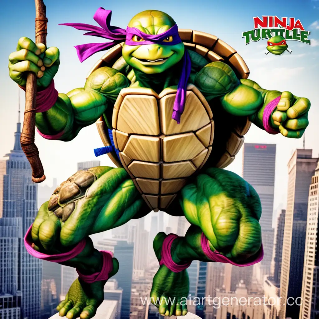 Colorful-Ninja-Turtle-in-Action-Dynamic-Martial-Arts-Pose-with-Ninja-Weapons