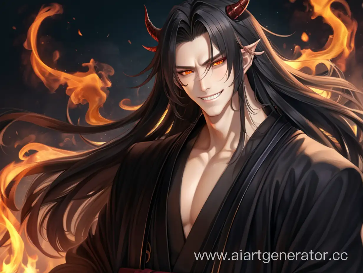 Charming-Demon-with-Fiery-Eyes-and-a-Light-Smile-in-Black-Robe