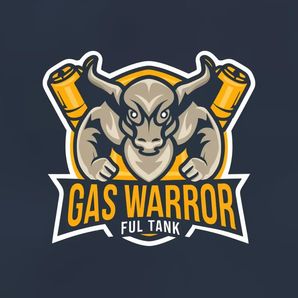 a logo design, with the text 'gas warrior full tank', main symbol: a tamaraw picture, Moderate, be used in Education industry, clear background