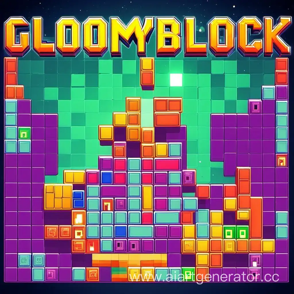 Обложка игры gloomy block тетрис