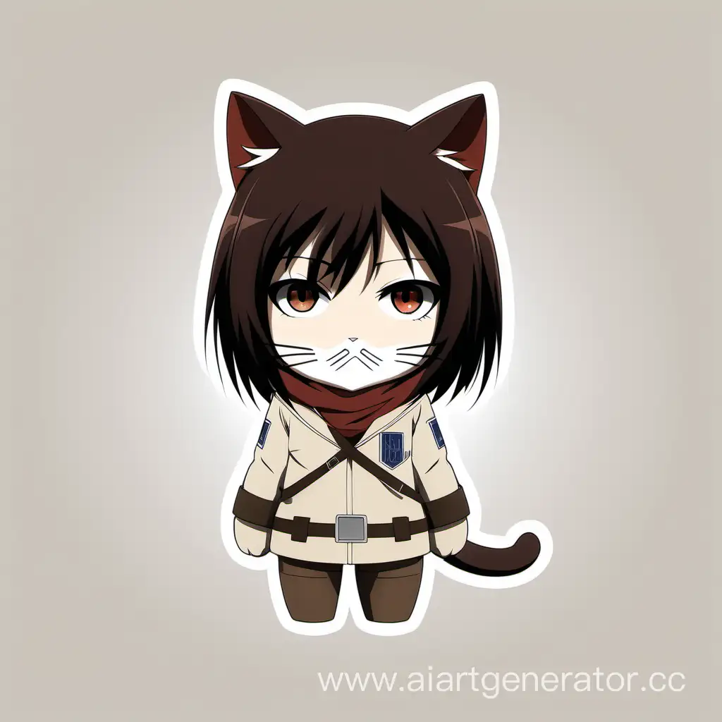 Adorable-Minimalist-Anime-Art-Featuring-Mikasa-Akermans-Cute-Cat