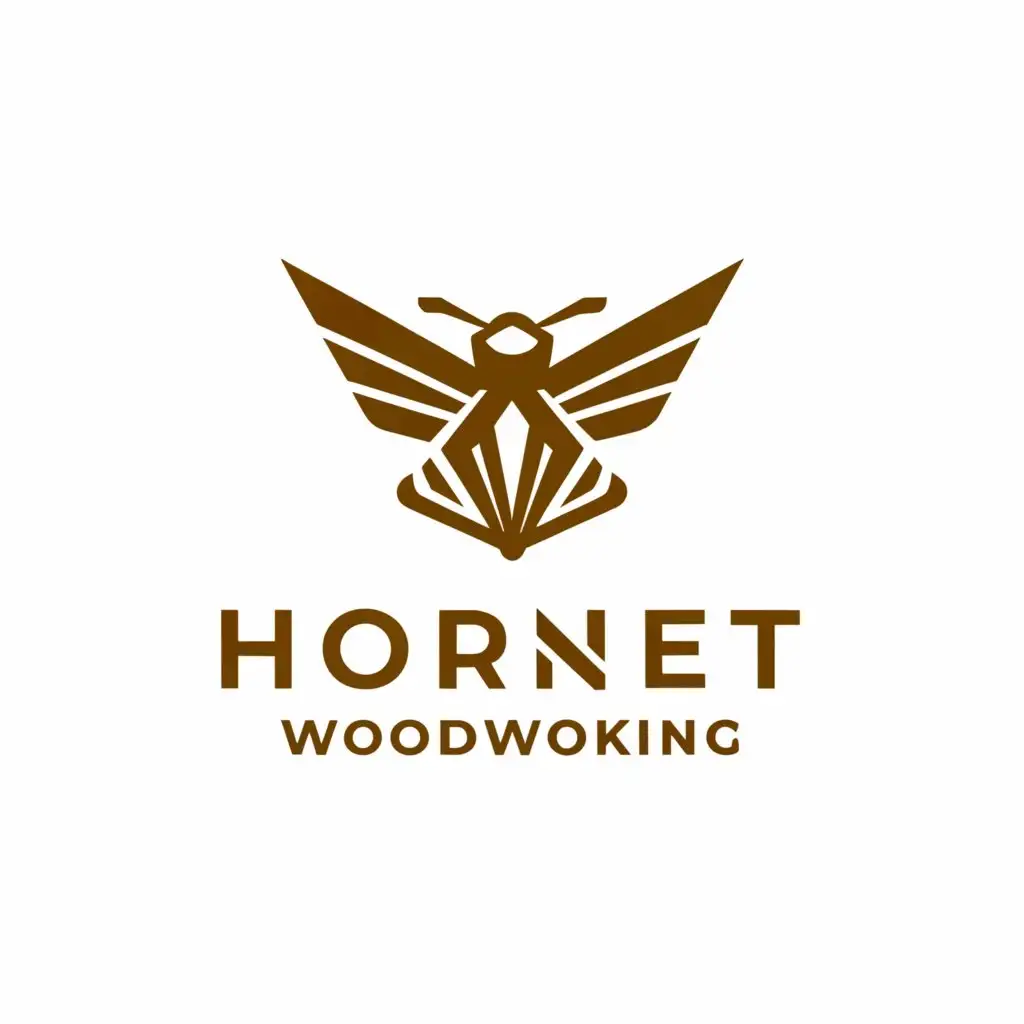 a logo design,with the text "Hornet Woodworking", main symbol:Jet and Hornet,Moderate,be used in Construction industry,clear background