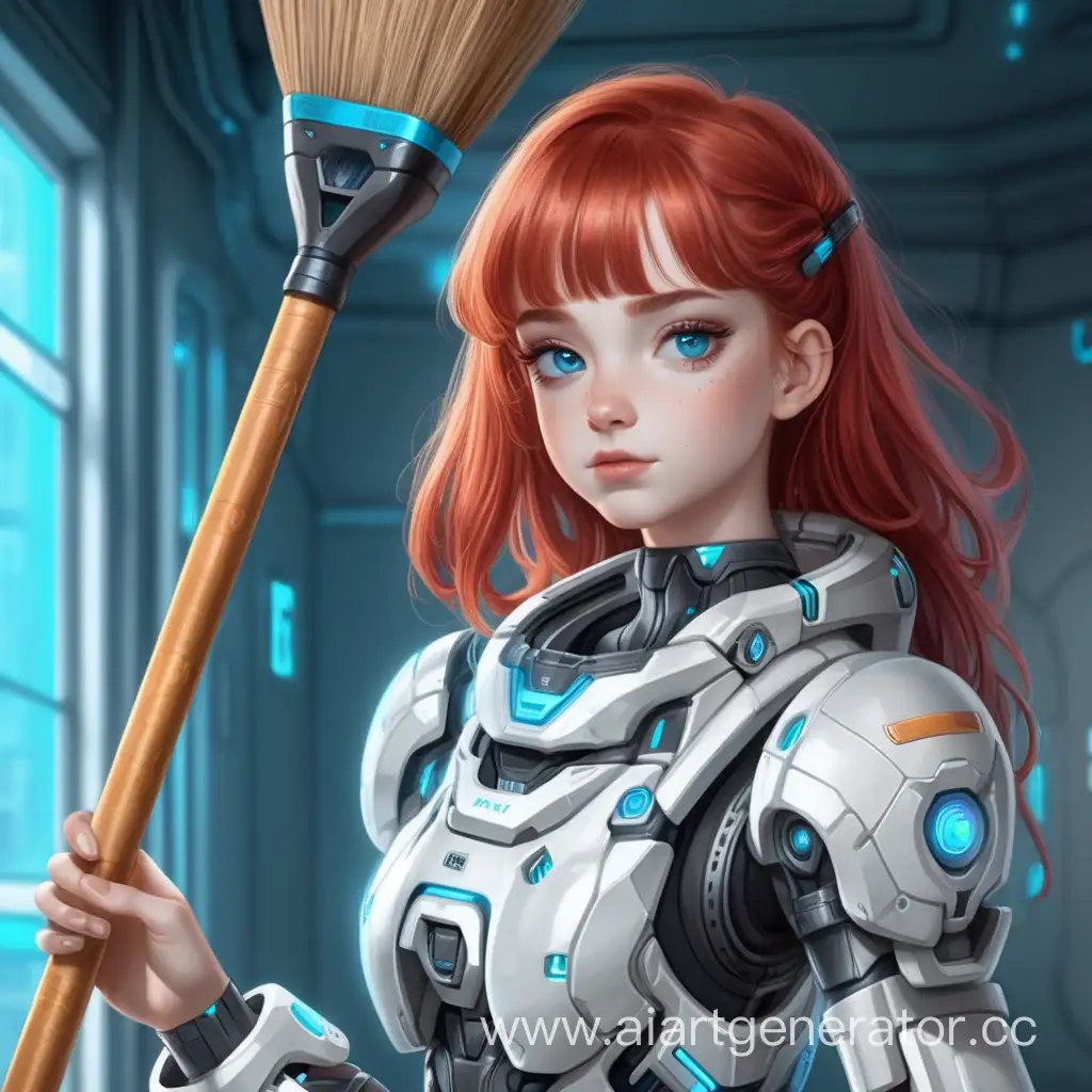 Futuristic-RedHaired-Girl-in-Exoskeleton-Wielding-a-Broom