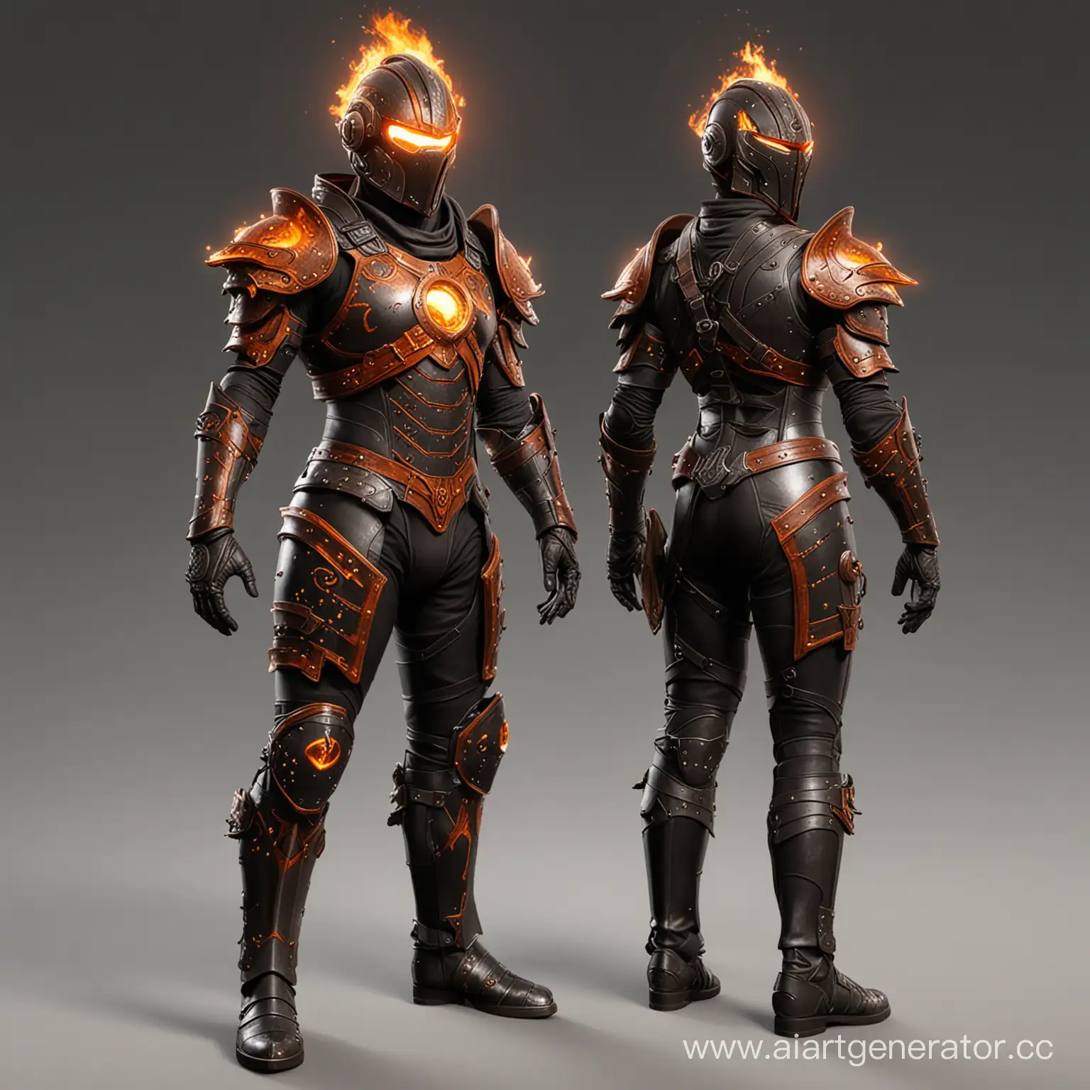 Fiery-Gladiator-in-Leather-Armor-with-Lava-Effect-Helmet