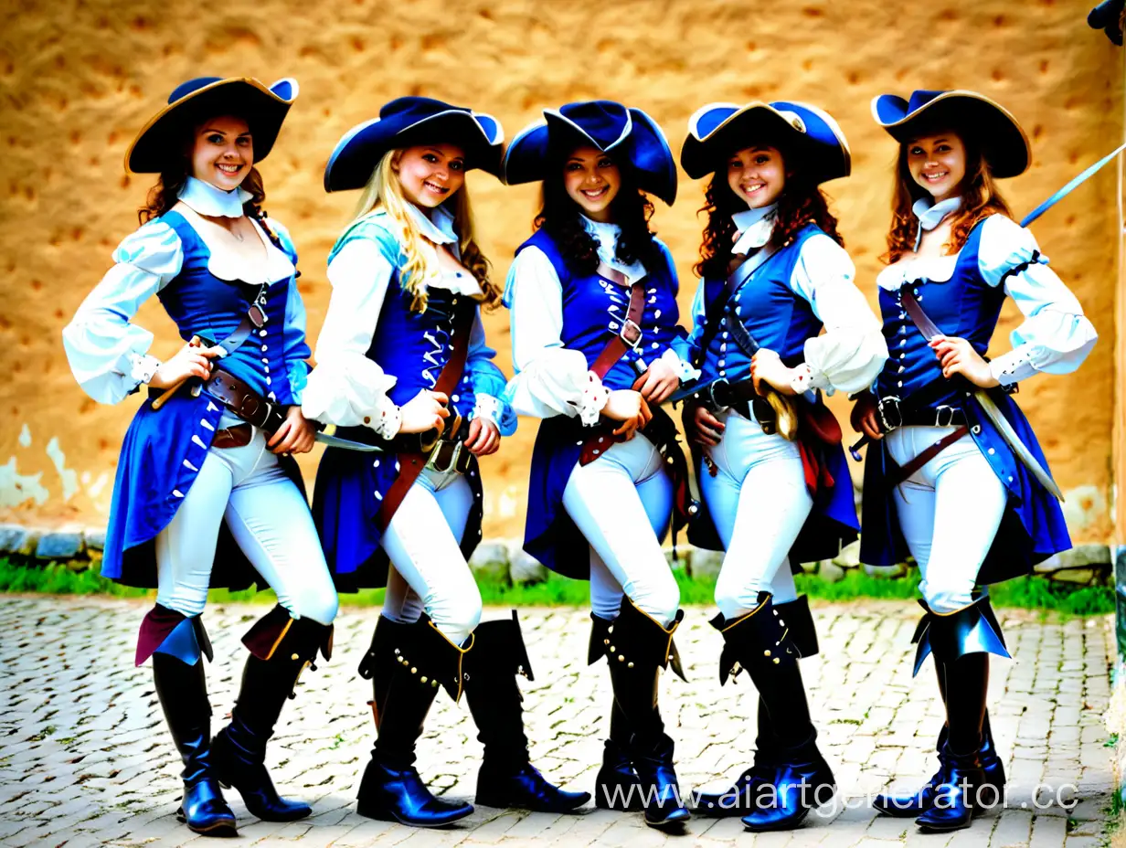 Five-Musketeer-Girls-in-a-Friendly-Pose
