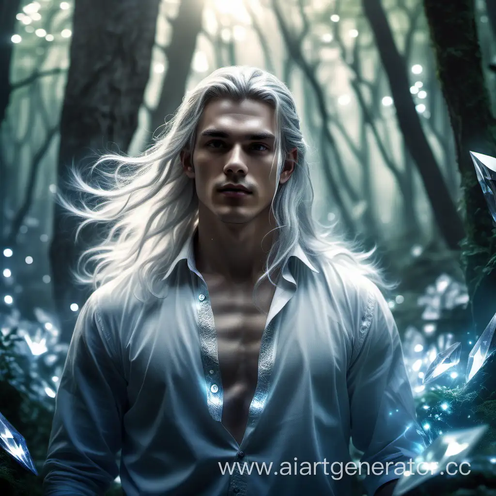 Dreamlike-Fantasy-Scene-with-a-SilverHaired-Youth-in-a-Magical-Forest