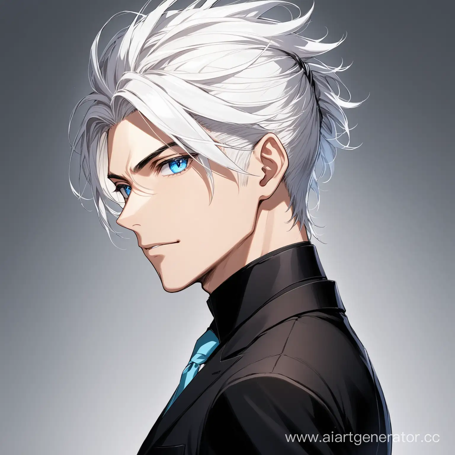 Elegant-Man-with-White-Hair-in-Black-Suit-and-Blue-Eyes