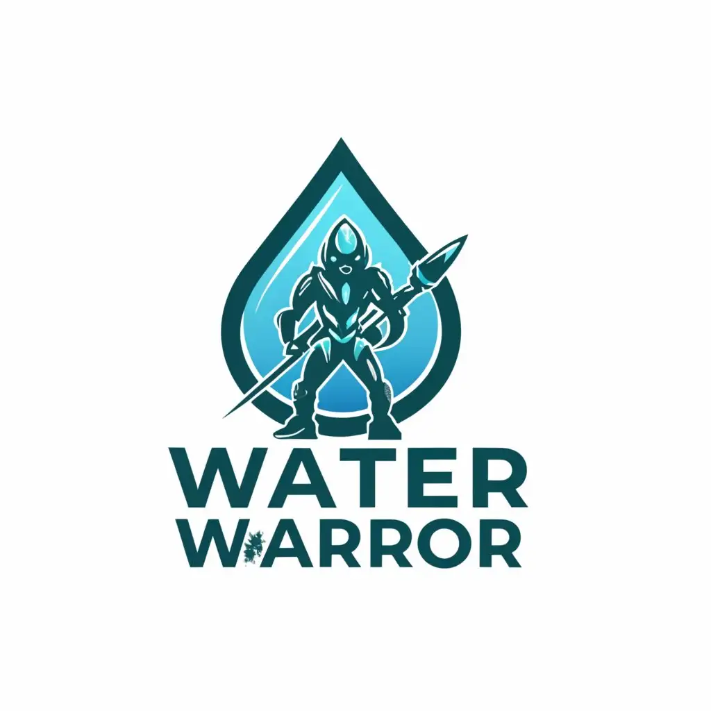 a logo design,with the text "Water Warrior", main symbol:Water,Moderate,clear background