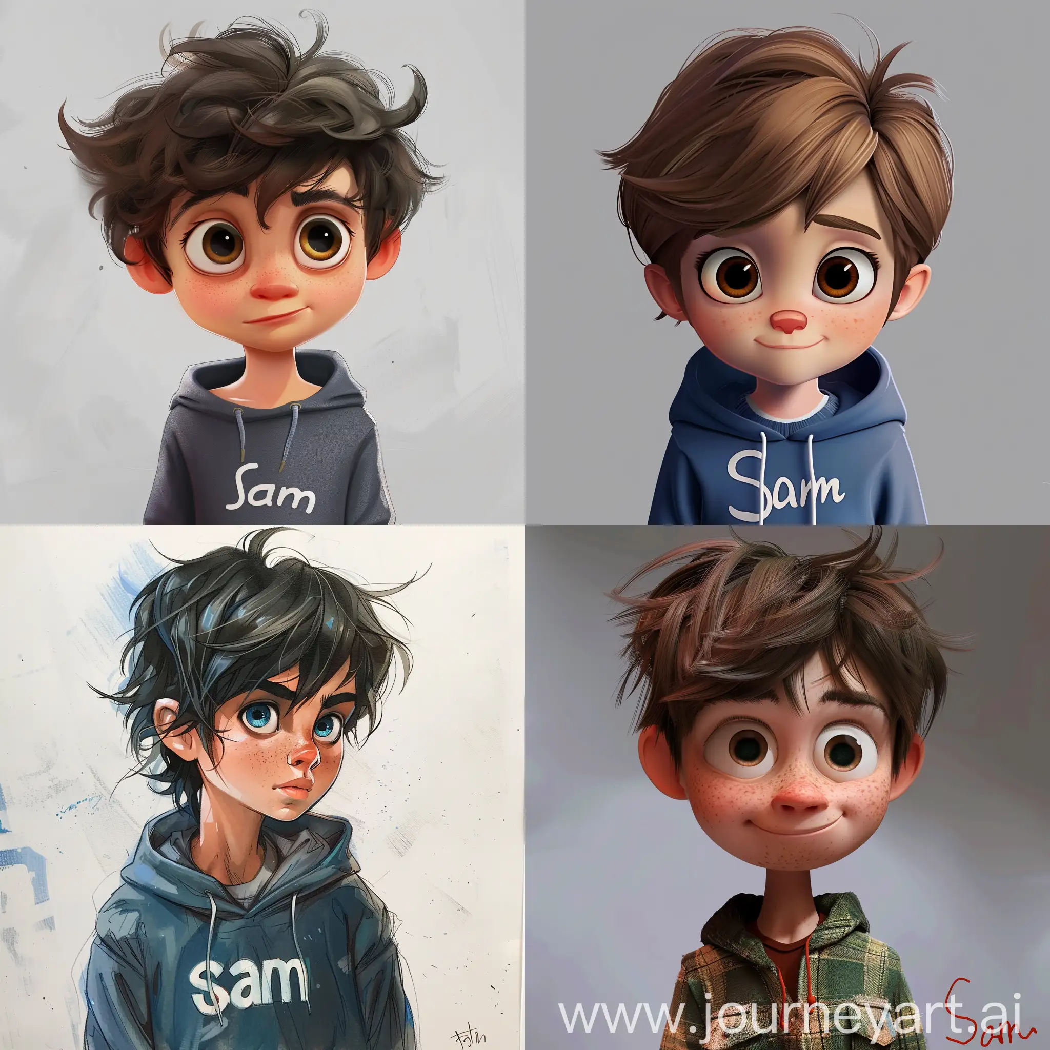 2d boy pic high quality style of draw with sam