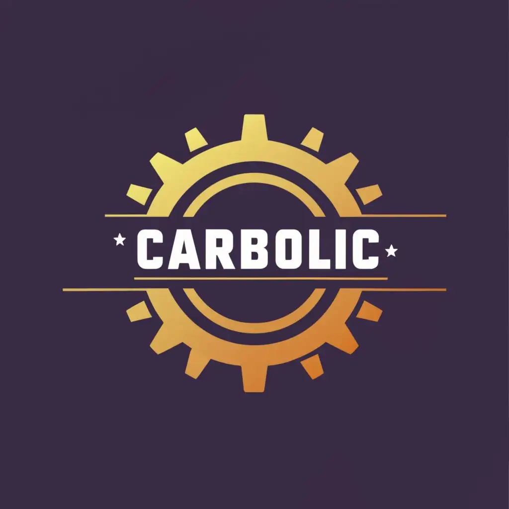 logo, Gear, with the text "Carbolic", typography, be used in Internet industry