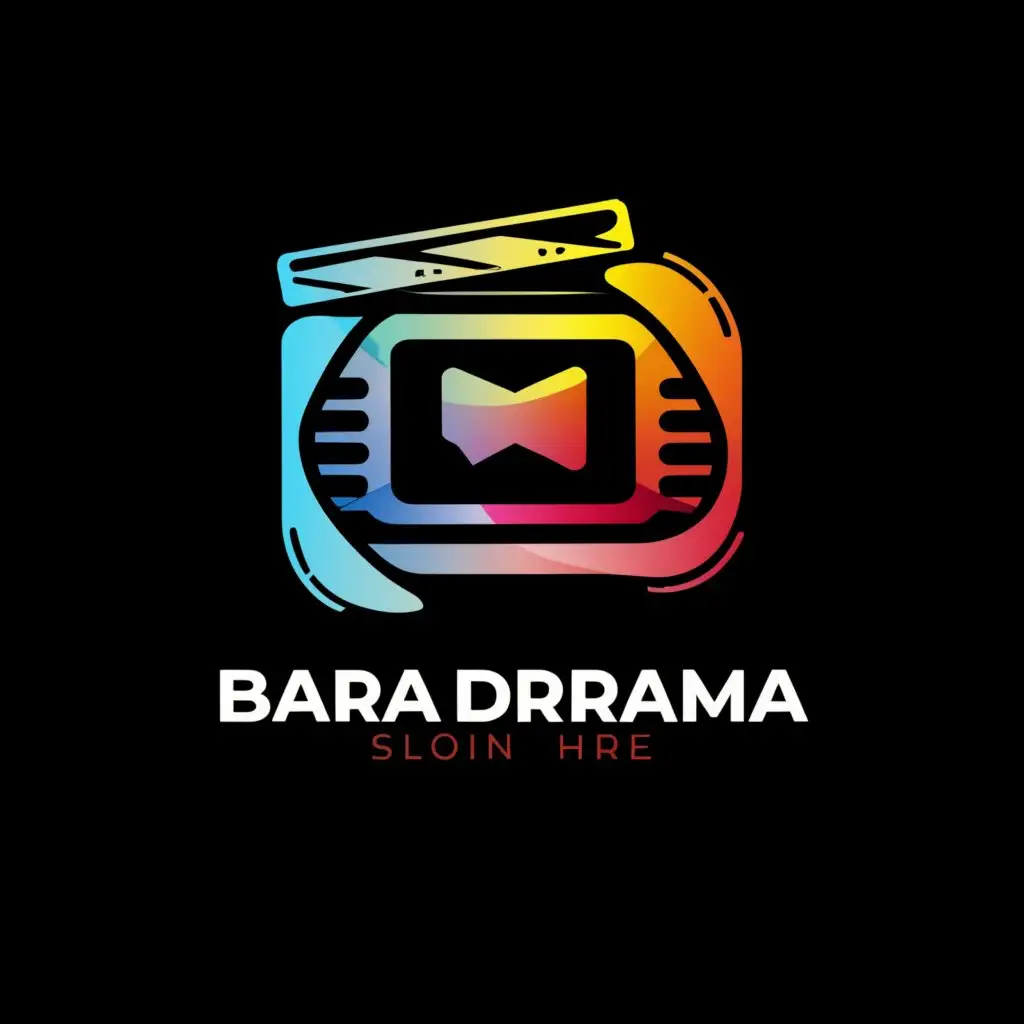a logo design,with the text "Bara Drama", main symbol:film and tv,Moderate,be used in Entertainment industry,clear background