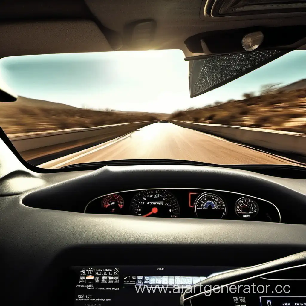 Solo-Driver-on-a-Journey-Through-Cityscape-at-Dusk