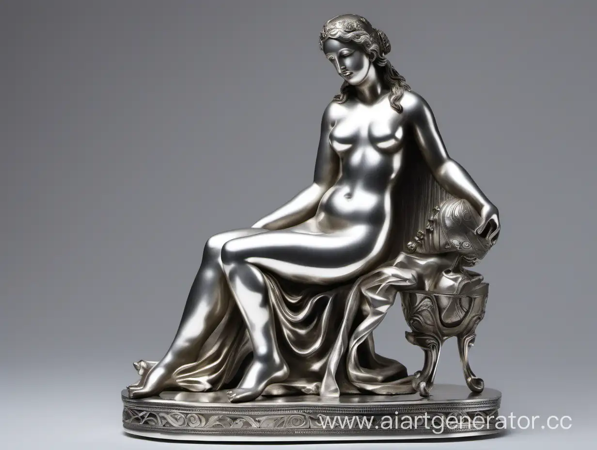 Elegant-Silver-Statuette-Depicting-the-Goddess-of-Beauty-Venus