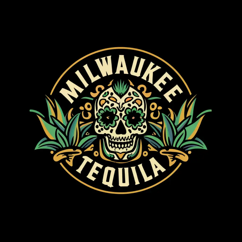 a logo design,with the text "Milwaukee Tequila", main symbol:Agave Mexican skull,Moderate,clear background