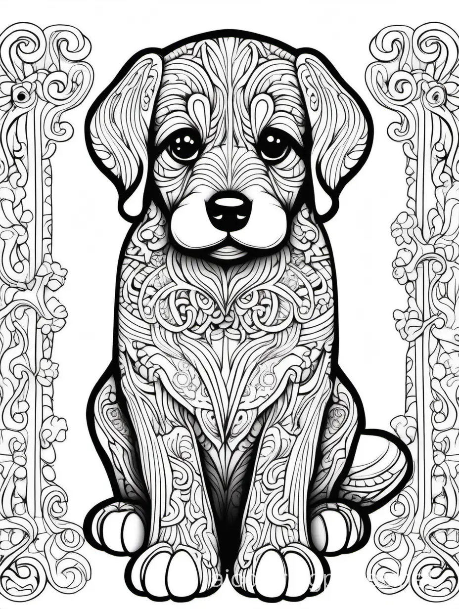 Detailed-Puppy-Coloring-Page-for-Adults-and-Kids