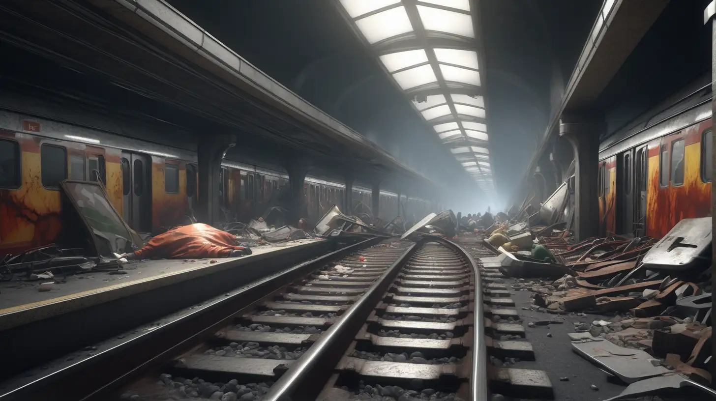 Realistic Subway Disaster Scene Emergency Response on Railway